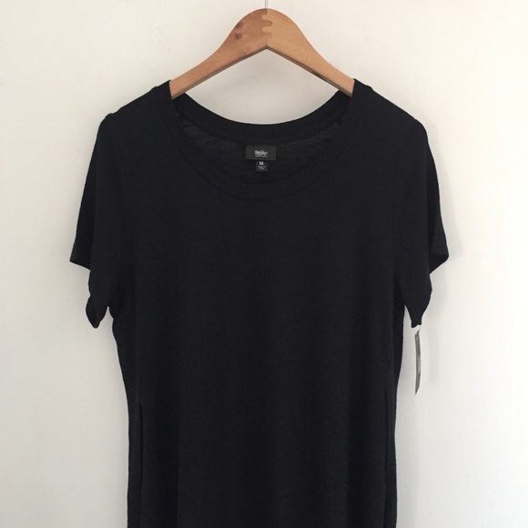 black short sleeve tunic top